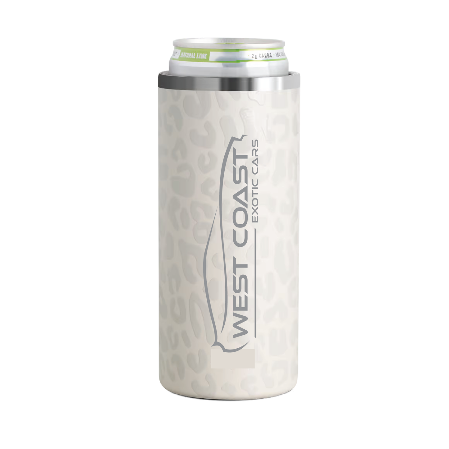 West Coast Exotic Cars 12oz Slim Can Cooler - Leopard
