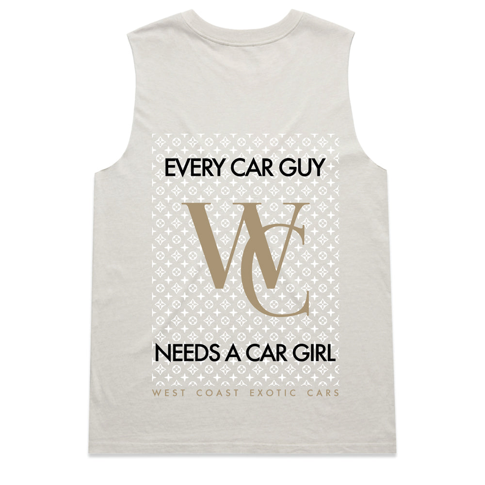 Every Car Guy Needs A Car Girl - Women's Muscle Tank - Bone