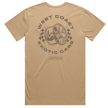 WCEC West Coast Spin Men's T-Shirt - Tan/Brown