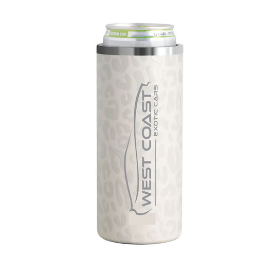 West Coast Exotic Cars 12oz Slim Can Cooler - Leopard
