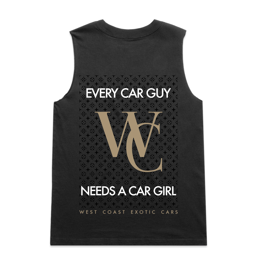 Every Car Guy Needs A Car Girl - Women's Muscle Tank - Faded Black