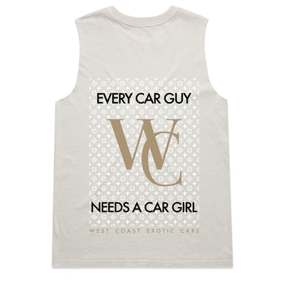 Every Car Guy Needs A Car Girl - Women's Muscle Tank - Bone